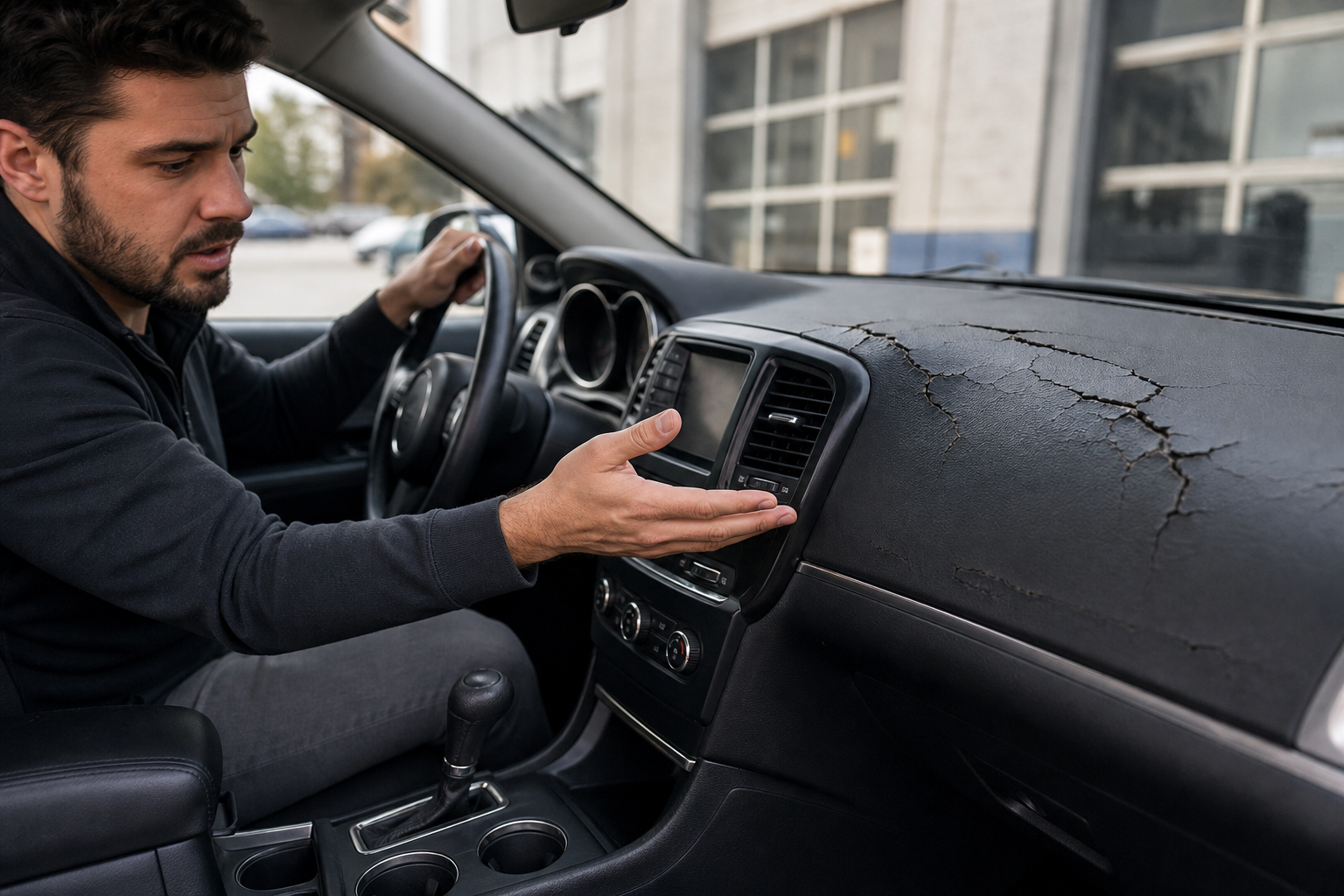Cracked or Faded Dashboard: Aesthetic and functional issues. - Limitless Tire