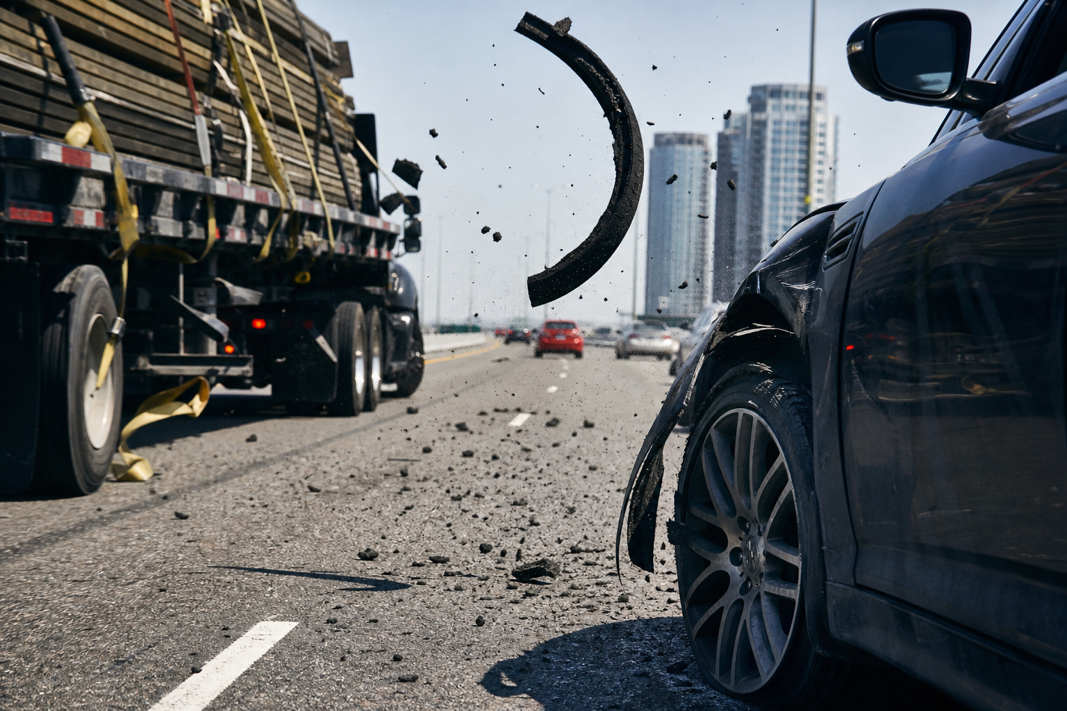 "Unsecured Truck Load Wreaks Havoc: Examining the Whippling Episode of Tire Damage and the Importance of Vehicle Maintenance" - Limitless Tire